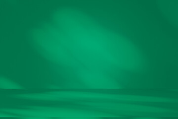 Poster - Wall interior background, studio and backdrops show products. with leaf shadow from window color green and white. background for text insertion and presentation of product	