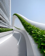 Poster - Majestic bio-engineered city, where nature and technology blend seamlessly, glowing vines wrapping around futuristic towers, floating platforms interconnected by energy bridges, hyperrealistic and