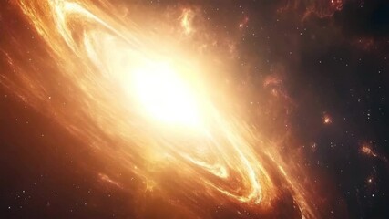 Poster - Stunning bright orange nebula in space surrounded by distant stars creating a cosmic landscape