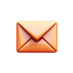 Poster - A gleaming orange envelope icon promising connection and anticipation on transparent background