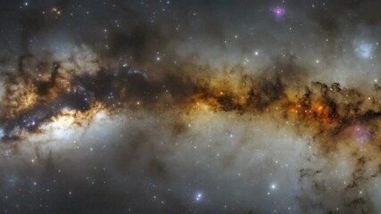 Poster - Majestic galaxy with bright stars and colorful nebulas in the cosmic background of space