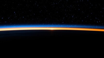 Wall Mural - Sunrise over Earth from space