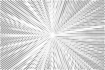 Poster - Radial halftone lines background. Comic manga dotted pattern. Cartoon zoom effect with sunrays or bang burst. Vector halftone design.