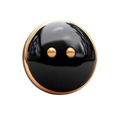 Poster - Minimalist polished black orb with gleaming golden accents conveying on transparent background