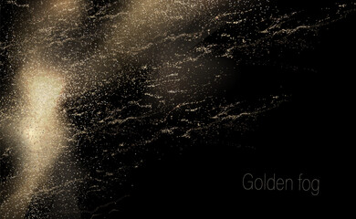 Wall Mural - Exquisite isolated golden chaotic background with bright glitter.