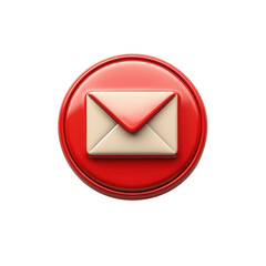 Poster - A captivating 3D email notification icon signaling urgent communication on transparent background