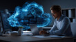 © Nermin - Businessman holds Platform as a Service (PaaS) network connecting icon to simplify business processes, enhance operational efficiency, and provide scalable cloud-based solutions.