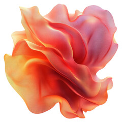 Poster - An abstract floral shape gracefully unfolding with a gradient of warmth on transparent background