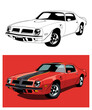 © warrock art - 1974 Red Strip Muscle Car legend