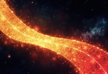 Aufkleber - A glowing ribbon of light flowing through dark space, resembling a conveyor belt