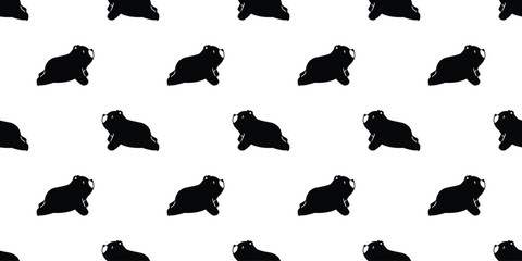 Wall Mural - bear seamless pattern polar bear yoga training vector cartoon doodle fat teddy gift wrapping paper t