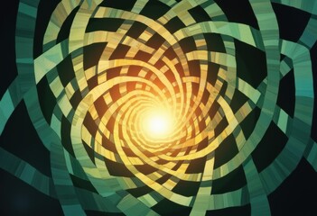 Aufkleber - Pulsing geometric shapes creating a vibrant tunnel of light for VJ loops