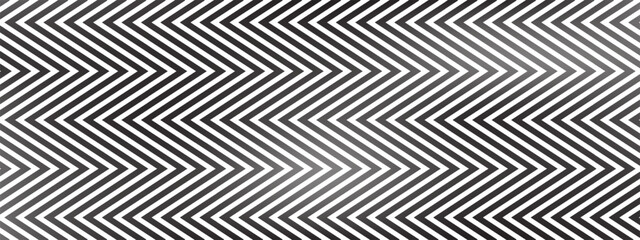 Aufkleber - Black and white background with zigzag pattern. Abstract line texture forms geometric design. Vector illustration