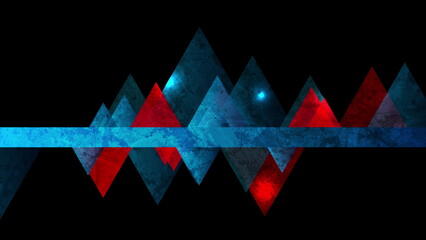 Aufkleber - Grunge retro tech background with geometric triangles