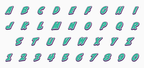 Poster - font effect cartoon letter style vector design