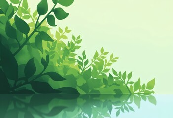 Poster - Blurred green foliage seen through frosted glass, creating a serene atmosphere