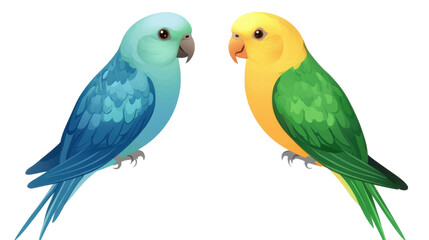 Naklejka na meble Two Vibrant Parrots Isolated on White Background
