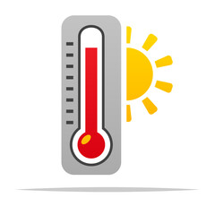 Wall Mural - hot temperature summer heat vector isolated illustration