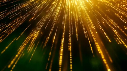 Fototapete - Golden light beams and streaks create abstract digital background, evoking wonder and excitement.
