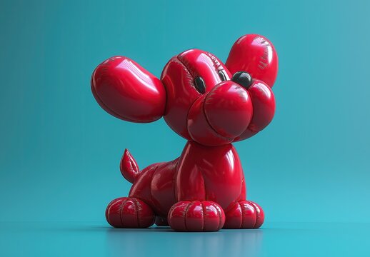 Whimsical balloon dog figurine, modern design concept.