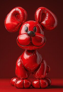 Whimsical balloon dog figurine, modern design concept.