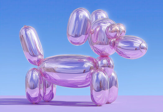 Whimsical balloon dog figurine, modern design concept.