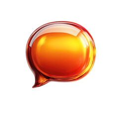 Fototapete - A shimmering golden message bubble reflects hope and connection radiating on transparent background