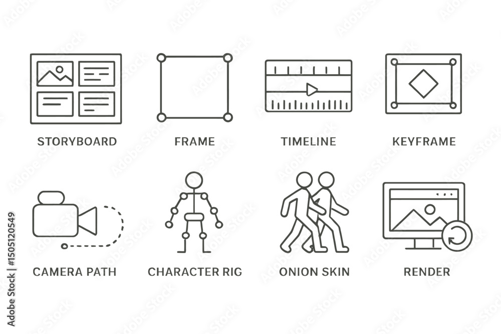 Animation tools and concepts: storyboard, timeline, keyframe, and more ...