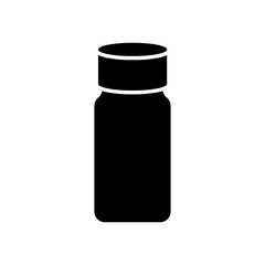 Poster - A large salt shaker symbol in the center. Isolated black symbol. Illustration on transparent background