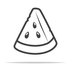 Wall Mural - triangle watermelon slice outline icon transparent vector isolated