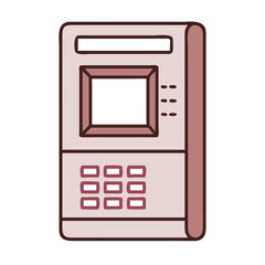 Poster - ATM machine illustration, pastel colors, for finance websites