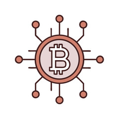 Poster - Bitcoin symbol, digital currency, financial technology illustration