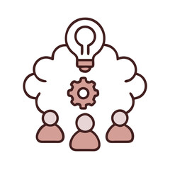 Poster - Team brainstorming ideas, a collaborative process, for business solutions