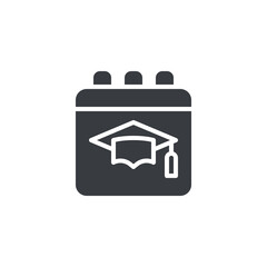 Fototapete - Calendar with student cap vector icon