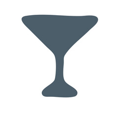 Poster - Simple Handdrawn Martini Glass Cocktail Alcohol Drink Barware Icon Symbol