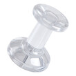 © MOPP - A clear plastic push pin with a cylindrical shape and rounded ends.