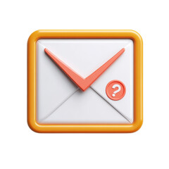 Poster - Uncertain Communication An email icon with a question symbolizing on transparent background