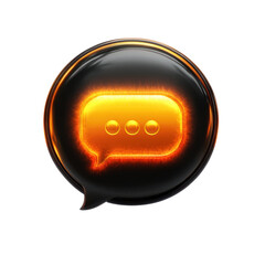 Poster - A glowing message bubble sparking connections and conversations in a sleek on transparent background