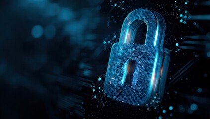 Poster - High-security firewall system protecting critical data and preventing cybersecurity threats.