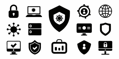 Poster - cyber security network protection icon