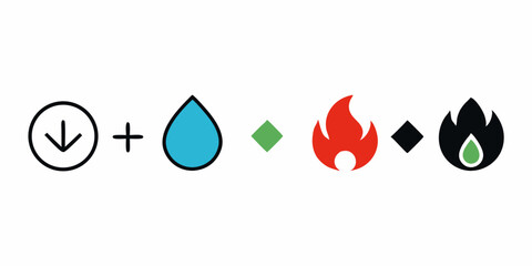 Aufkleber - Four elements line icon logo design