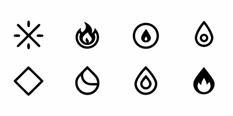 Aufkleber - Four elements line icon logo design set