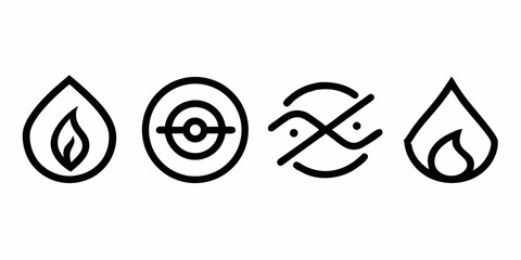 Aufkleber - Four elements line icon logo design