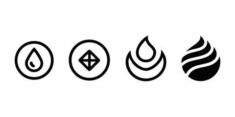 Aufkleber - Four elements line icon logo design