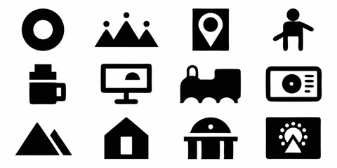 Poster - Gallery image icon set picture symbols for websites