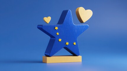 Poster - culture metrics icon concept displaying a star chart with wooden star elements representing values a
