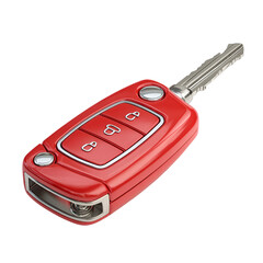 Car key fob with remote, isolated on transparent background