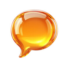 Poster - Glowing honeyed speech bubble shimmering with untold stories ready to be on transparent background