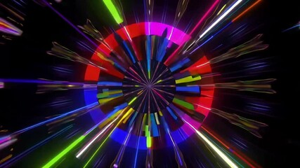 Wall Mural - Circular moving lines bright colors rotation