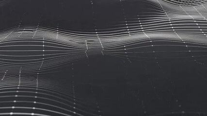 Wall Mural - Rotating wireframe abstract grid
